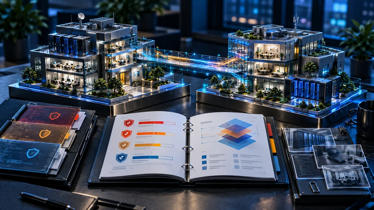 Conceptual illustration of Cyber Security Due Diligence for Mergers and Acquisitions — supporting illustration